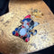 <17004>Stitched Cat Keychain (Blue & Pink)