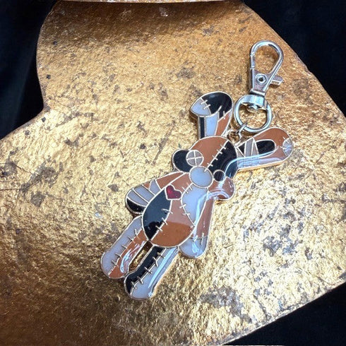 <17007>Stitched Bunny Keychain (orange)