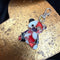 <17008>Stitched Bear Keychain (red& white)