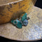 <17010>Butterfly and Gear hair clip jagged wings(green)