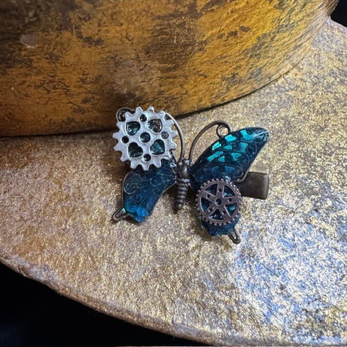<17018>Butterfly and Gear hair clip hindwing tail(skyblue)
