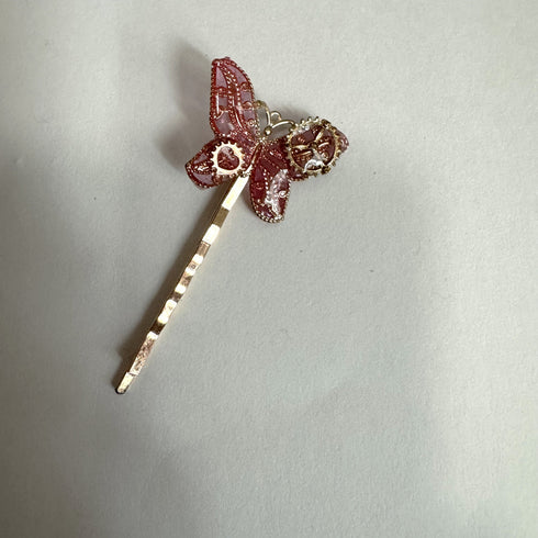 <17020>Butterfly Hairpin Vertical type(pink)