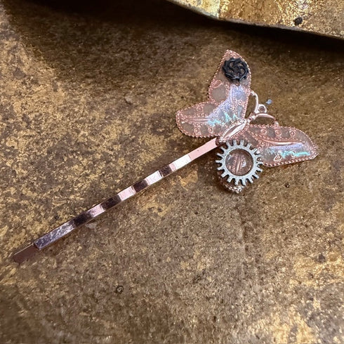 <17023>Butterfly Hairpin Vertical type(white)