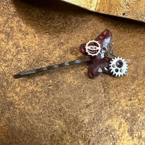 <17025>Butterfly Hairpin Vertical type(magenta)
