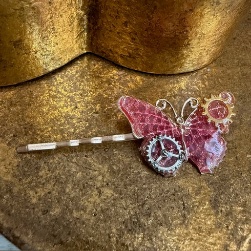<17028>Butterfly Hairpin Horizontal type(pink)