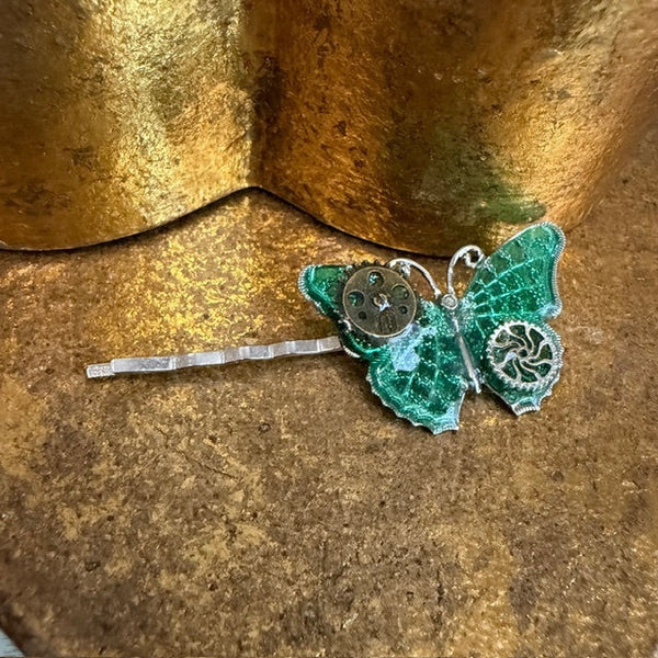 <17029>Butterfly Hairpin Horizontal type(green)