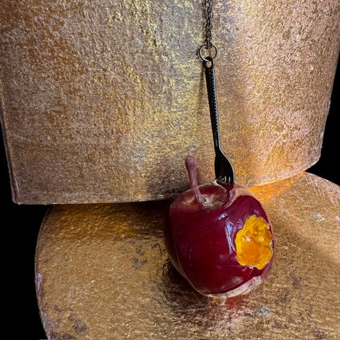 <17039>Bitten Honey Necklace (red × fork )