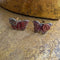 <17042>Butterfly Earrings(Red and Pink)