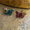 <17044>Butterfly Earrings(Blue and Red)
