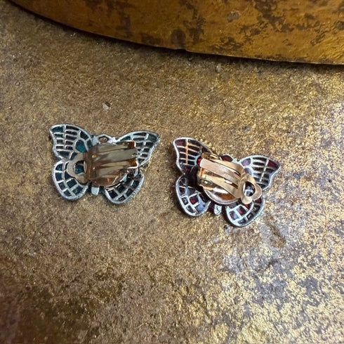 <17044>Butterfly Earrings(Blue and Red)
