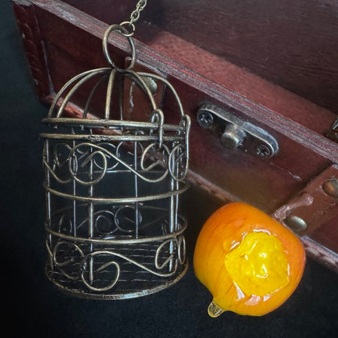 <17046>Birdcage Apple Necklace(Yellow × red)