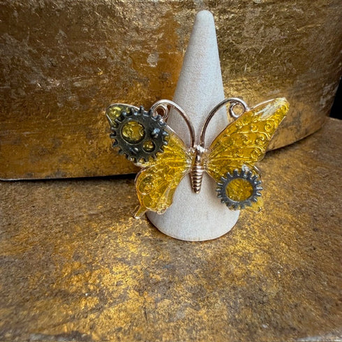 <17053>Butterfly Ring hindwing tail(Yellow)