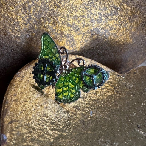 <17058>Butterfly Ring jagged wings(Light Green)