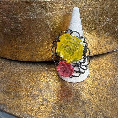<17065>Rose Ring(Yellow × Orange)