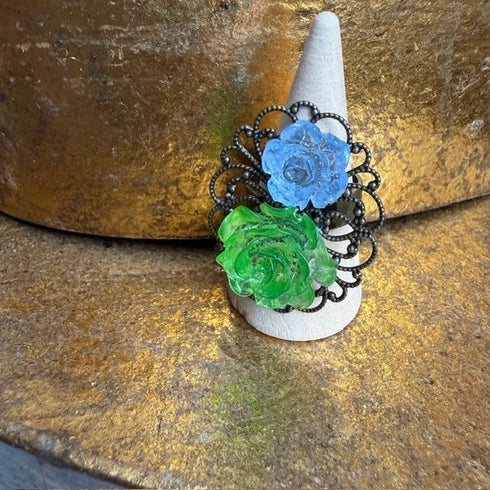 <17069>Rose Ring(lightgreen × lightblue)