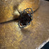 <17073>Single rose ring(brown × Yellow Glitter)