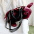<18002>Wine Red Straight-Eared Rabbit Bag