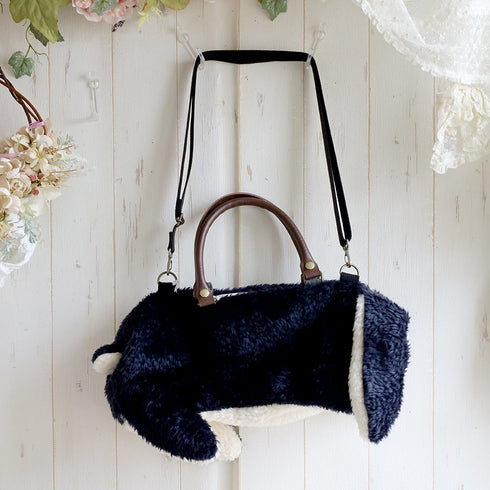 <18003>Black & White Tuxedo Lop-Eared Rabbit Bag