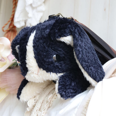 <18003>Black & White Tuxedo Lop-Eared Rabbit Bag