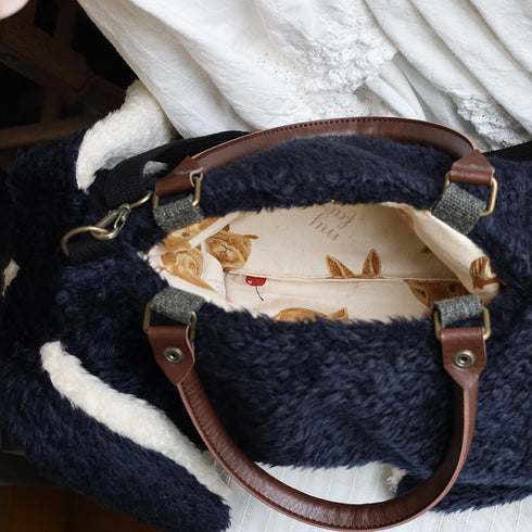 <18003>Black & White Tuxedo Lop-Eared Rabbit Bag