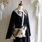 <18006>Textured White Straight-Eared Rabbit Bag