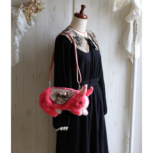 <18007>Pink Straight-Eared Bunny Bag