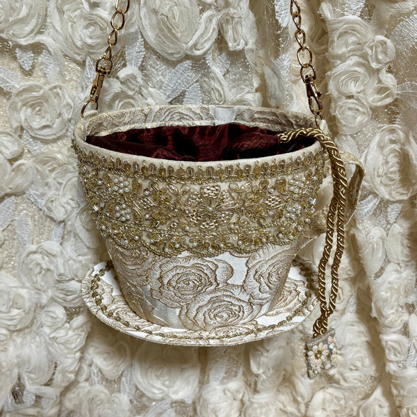 <20005>Teacup Bag (White Rose)