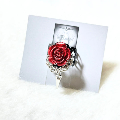 <21003>Rose ring (red x thorn)