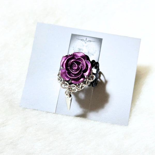 <21009>Rose ring (purple x thorn)