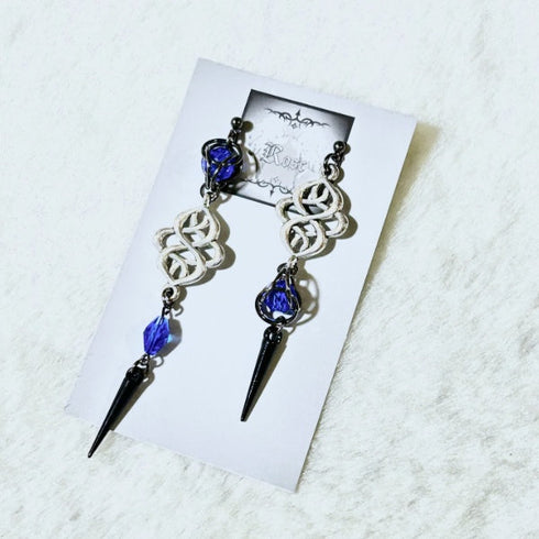 <21017>Elegant Asymmetry earring (blue)