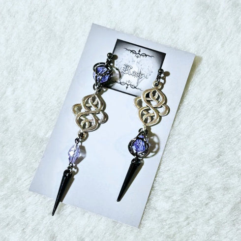 <21018>Elegant Asymmetry earring (purple)