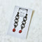 <21022>Figaro chain earring (Black x red)