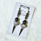 <21025>Crown lamp earring (black)
