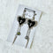 <21028>Heart charm earring (black)