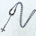 <21031>Reverse cross rosary (navy)