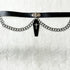 <21034>drape chain and coffin choker (black)