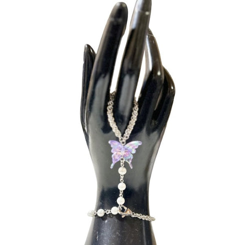<21036>hand cain / purple butterfly
