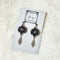 <21041>chain frame earring(black x purple)