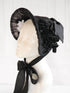 <22007>Bride in Black Veil Bonnet