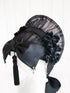<22007>Bride in Black Veil Bonnet