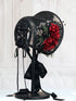 <22008>Victorian Scarlet Mourning Bonnet