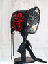 <22008>Victorian Scarlet Mourning Bonnet