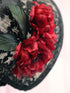 <22008>Victorian Scarlet Mourning Bonnet