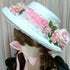 <23001>White × Pink rose Felt hat