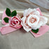 <23001>White × Pink rose Felt hat