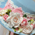 <23003>Lightblue × Pink rose Felt hat