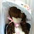 <23004>White ribbon × Pink rose Felt hat (With clip)