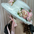 <23004>White ribbon × Pink rose Felt hat (With clip)