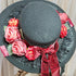 <23005>Black × Bordeaux rose Felt hat (With clip)