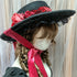 <23005>Black × Bordeaux rose Felt hat (With clip)
